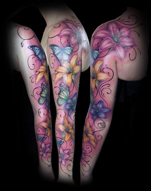 bras papillon fleur