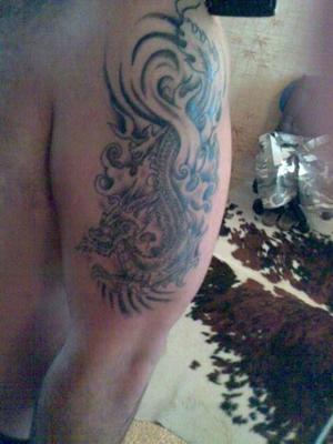 Dragon chinois et flamming