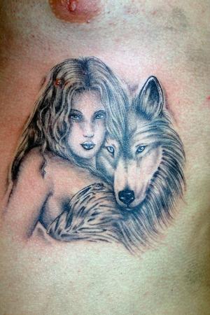 femme et loup