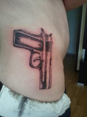Photo de flingue, tatouage, arme