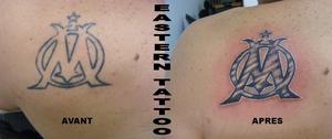 Photo de Olympique de Marseille, tatouage, cover réalisé par Eastern Tattoo