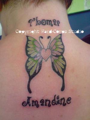 Papillon coeur et prénoms