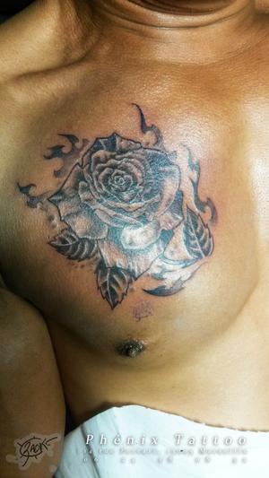 Rose avec des flammes