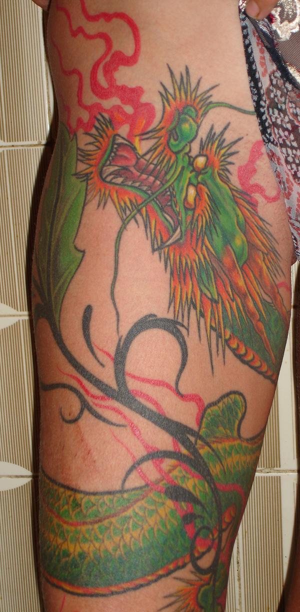 Photo de 2eme partie dragon couleur, dragon, oriental réalisé par Bodygraphic