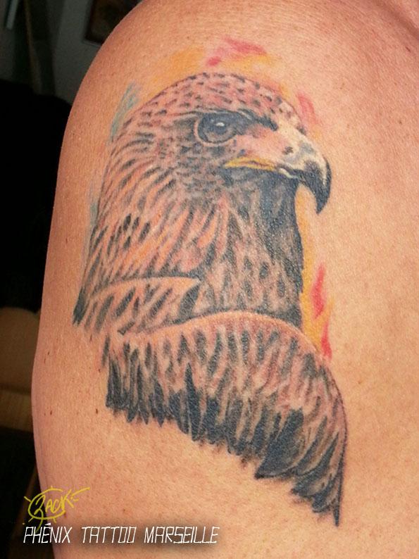 Photo de Aigle, réaliste, couleur réalisé par Phénix Tattoo