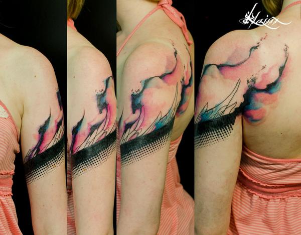 Photo de aquarelle, watercolor 6, tatouage, inclassable réalisé par Street Tattoo
