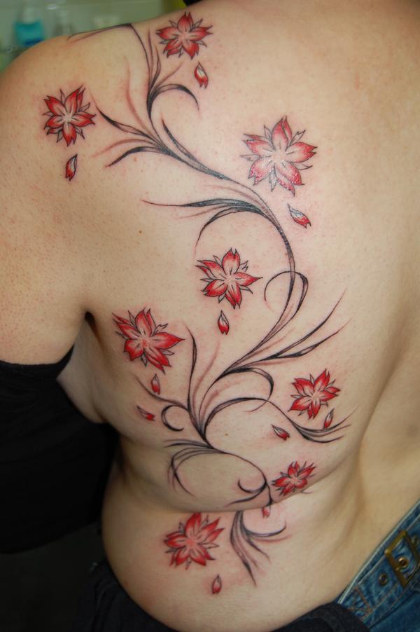 Photo de arabesque fleurs de cerisier, fleur, arabesque réalisé par News Ink Tattoo