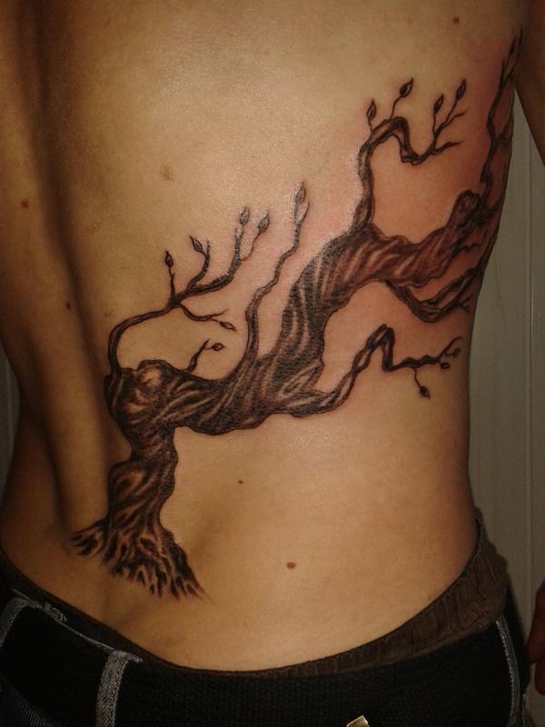 Photo de Arbre, noir et gris, fleurs réalisé par Graphical Tattoo