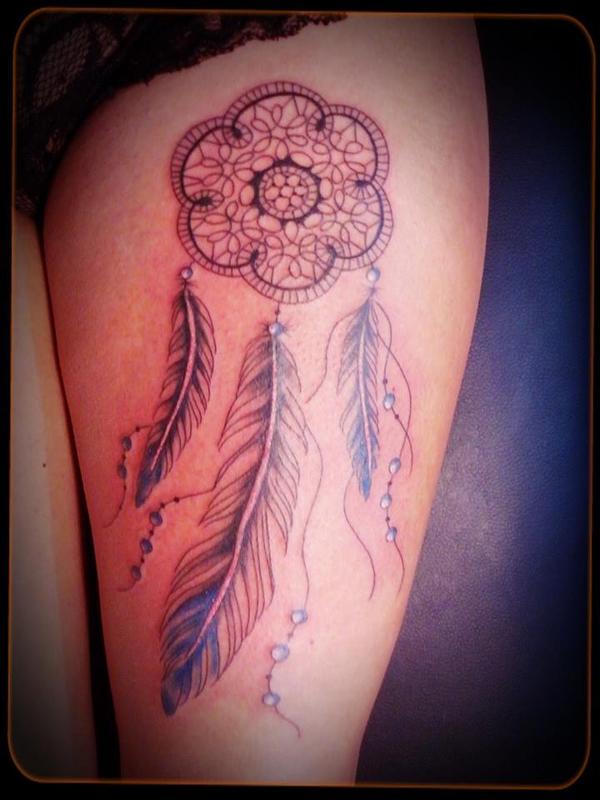 Photo de attrape reve, indien, tatouage réalisé par Alextattoo