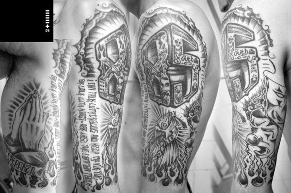 Photo de Bras Chicano, tatouage, chicano réalisé par Dermagraphic