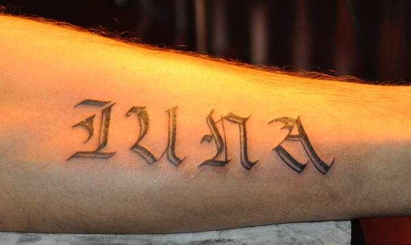 Photo de Calligraphie "Luna", lettre, caligraphie réalisé par Patrick Tattoo's Family