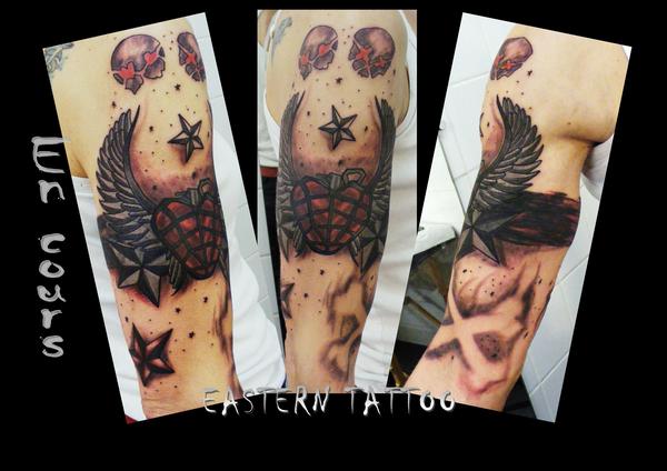 Photo de Coeur grenade, coeur, hardcore réalisé par Eastern Tattoo
