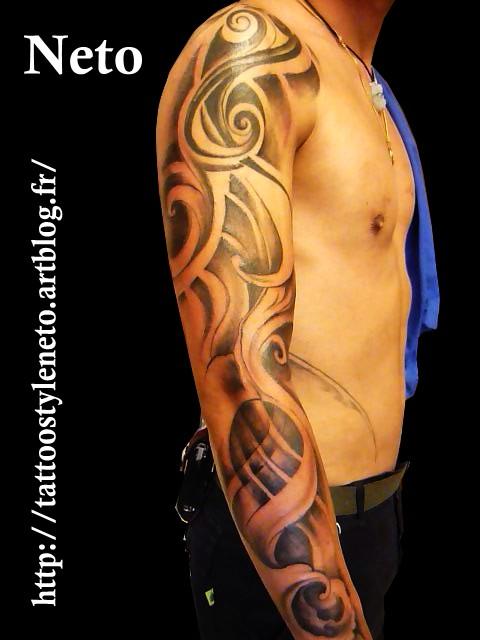 Photo de Création libre originale, tribal, free hand réalisé par Tattoo Style Neto