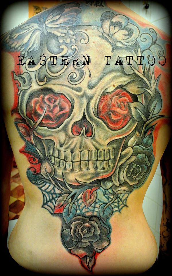 Photo de Dos skull, dos, skull réalisé par Eastern Tattoo