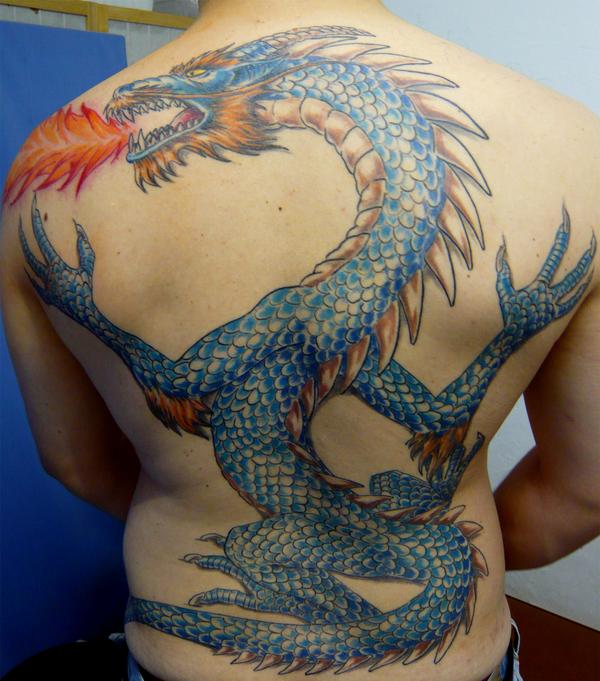 dragon orieintal bleu