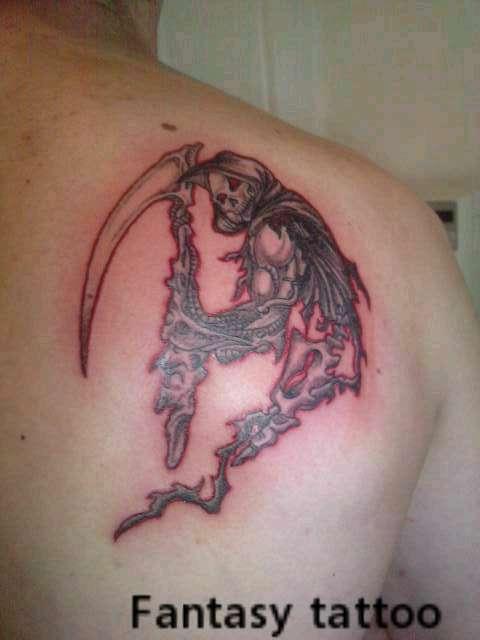 Photo de Faucheuse, mort, tatouage réalisé par fantasy tattoo piercing