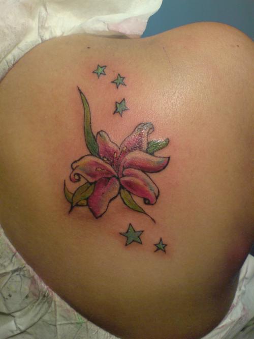 fleur d'hibiscus et étoile