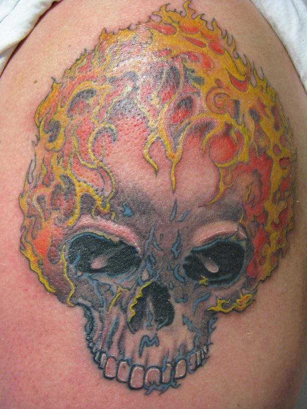 Photo de ghost rider, tête de mort, fantastique réalisé par authentic tatoo