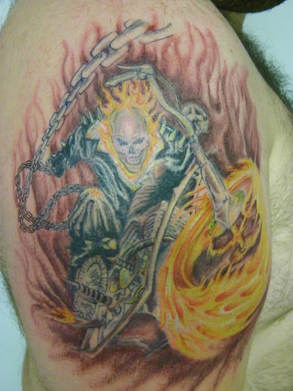 Photo de ghost riders, fantastique, skull réalisé par fred-ink tattoo