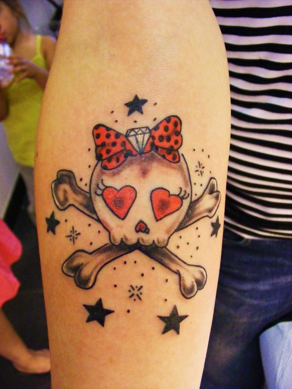 Photo de girl skull, tatouage, girl skull réalisé par Eastern Tattoo