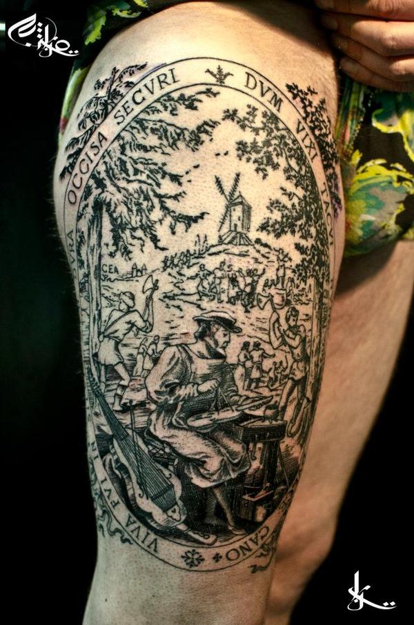Photo de gravure, tatouage, inclassable réalisé par Street Tattoo