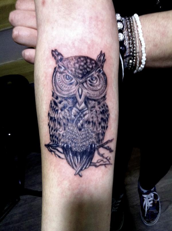 Photo de Hibou, noir et gris, animaux réalisé par Graphical Tattoo