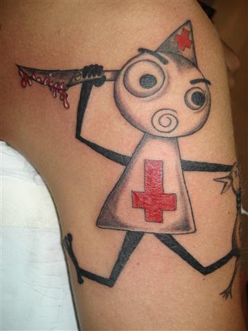 Photo de Infirmière, gore, tatouage réalisé par Ink'Side