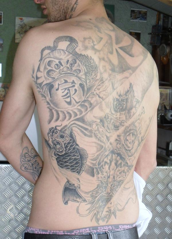 Photo de japan, dragon, carpe réalisé par Black-Art Tattoo
