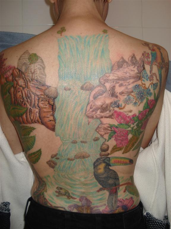 Jungle back tattoo