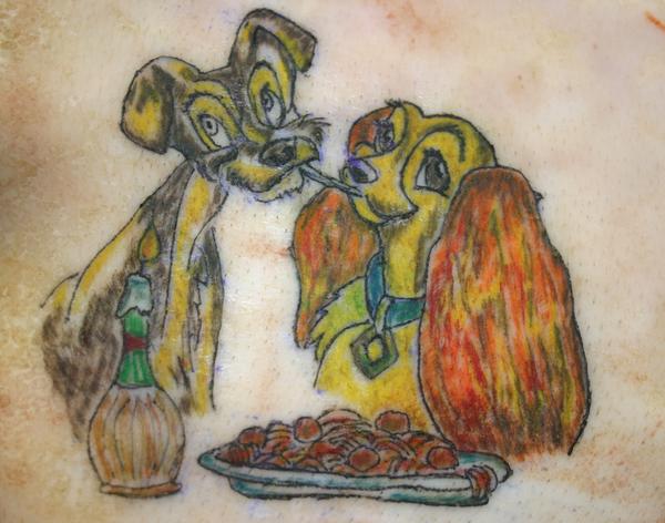 Photo de la belle et le clochard, tatouage, disney