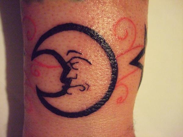 Photo de Lune, bracelet, tatouage