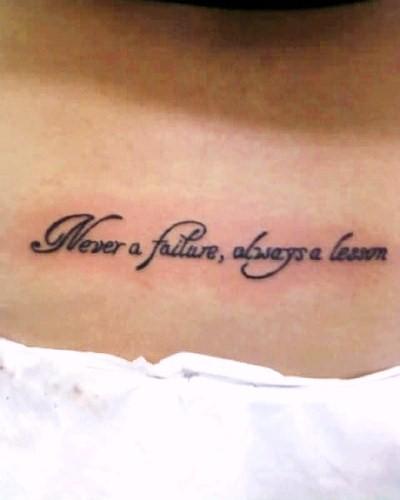 Photo de Never a failure, always a lesson, écriture, dos
