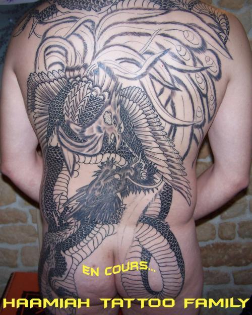 Photo de Phéonix et dragon, dragon, oriental réalisé par Haamiah Tattoo Family