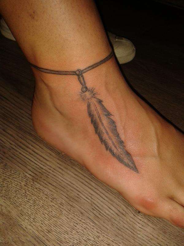 Photo de Plume, noir et gris, plume réalisé par Graphical Tattoo
