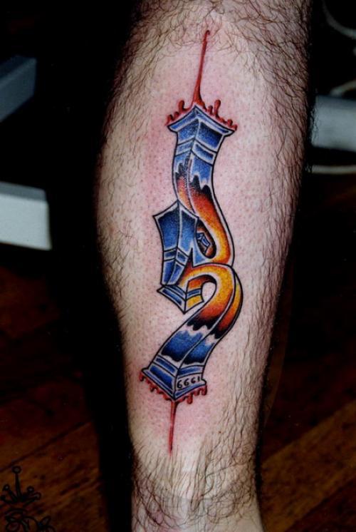 Photo de point d'interrogation, lettre, tatouage