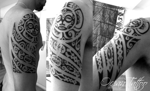 Photo de Polynesien freehand, tribal, polynésien réalisé par Ocean Tattoo