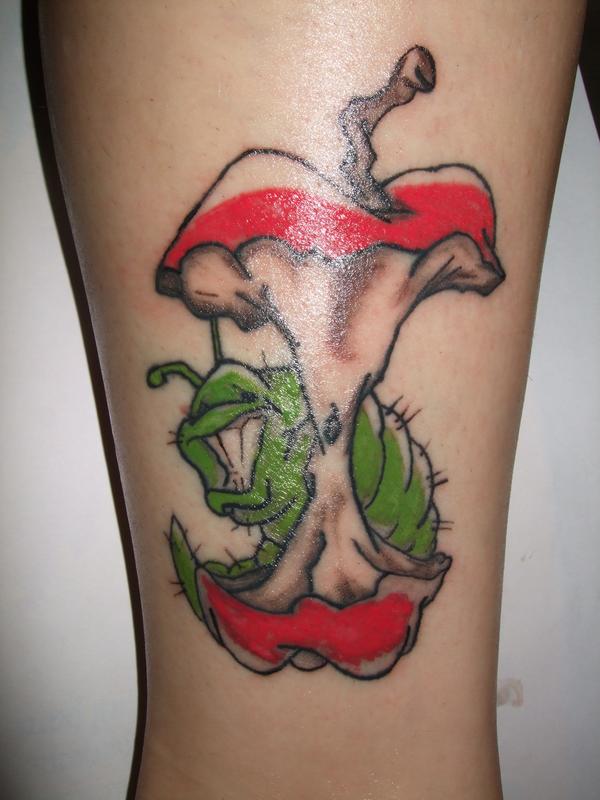 Pomme et chenille