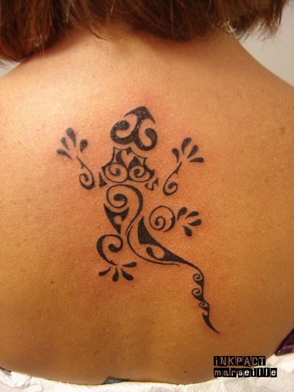 Photo de salamandre maori, maori, polynésien réalisé par Inkpact tattoo piercing