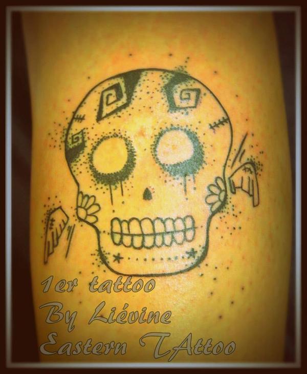 Photo de skull mexicain, tête de mort, skull réalisé par Eastern Tattoo