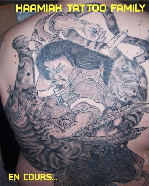 Photo de Tatoauge oriental tigre et guerrier, tigre, oriental réalisé par Haamiah Tattoo Family