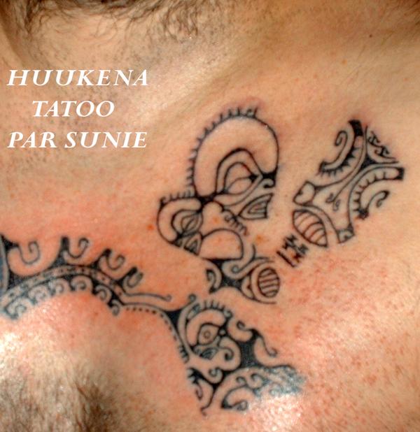 Photo de tiki, polynésien, tatouage