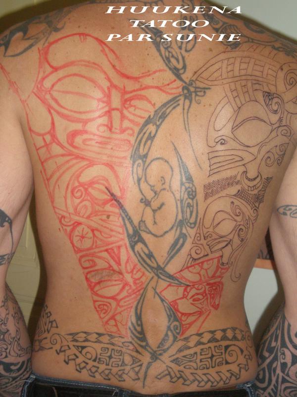 Photo de tiki, polynésien, tatouage