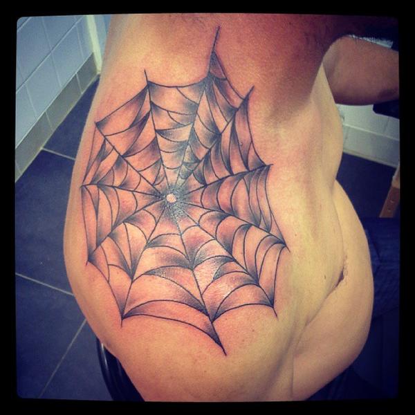 Photo de Toile d'araignée, araignee, fleurs réalisé par Eastern Tattoo