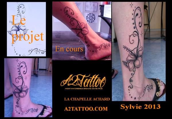 Photo de tribal fleurs féminin, étoile, fleur réalisé par A2Tattoo